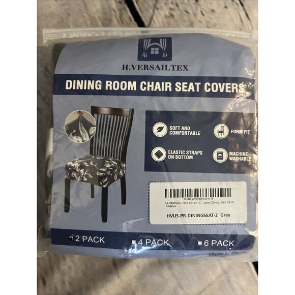 Set Of 2 Chair Cover for Dining Room High Stretch Chair Seat Cover Gray New - Picture 1 of 6
